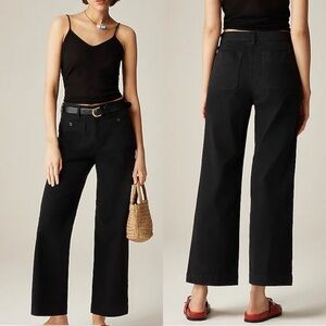 J. Crew Elegant Black Wide Leg Trousers